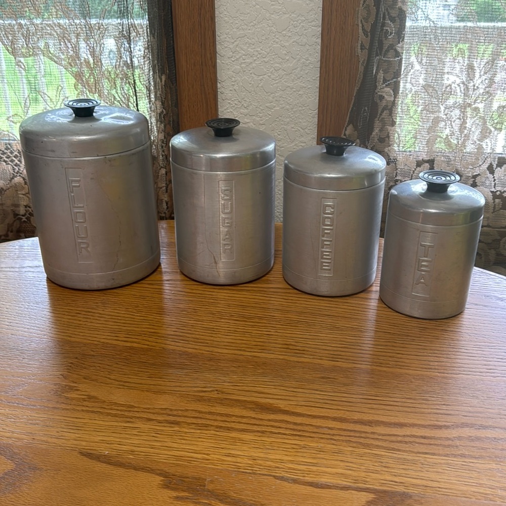 Vintage Aluminum Canister Set